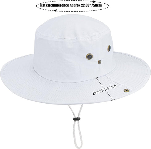 Women's Sun Hat, Wide Brim Bucket Hats, Hiking Fishing UV Protection Safari Boonie Hat for Men Women