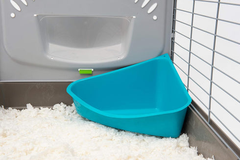 Lixit Corner Litter Pan for Ferrets, Rabbits, Rats, Guinea Pigs, Blue, Pack of 1