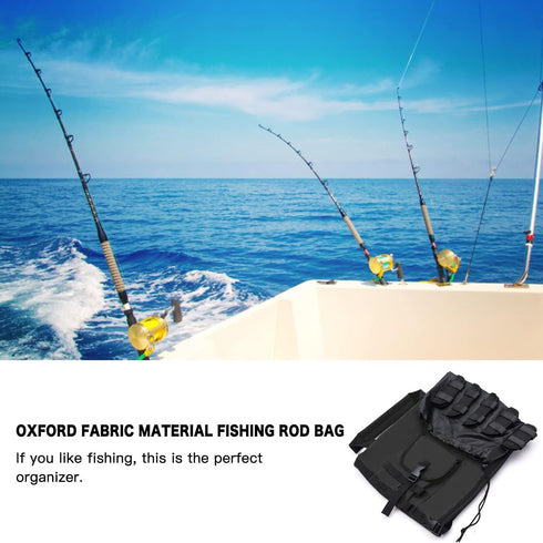 MOSISO Waterproof Fishing Rod Case Bag, Large Capacity Fishing Tackle Gear Organizer with 5 Poles Tackle