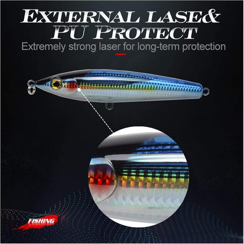 Generic 179mm 96g LW525 Fishing Lure Wobbler Floating Seabass Hard Lures Trolling Stickbait for GT Tuna Fake Bait
