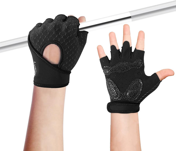 Luwint Kids Workout Gloves, Ventilated Grip Exercise Gloves for Boys and Girls