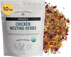 Sassafras & Pumpernickel's Certified USDA Organic Chicken Nesting Herbs (10 oz, Resealable