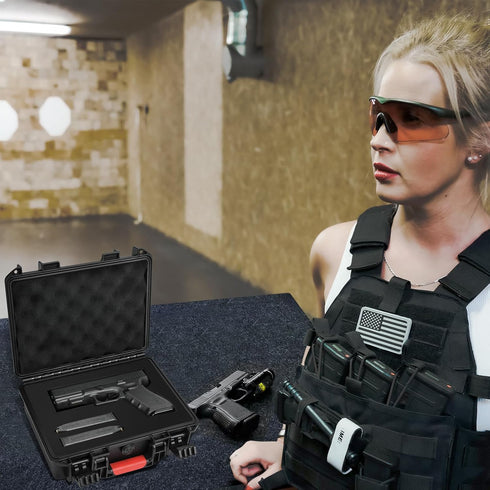 9mm LOTOCASE Gun Case TSA Approved Pistol Case Hard Shell Waterproof with DIY Customizable Pre-cut Foam Insert - Travel