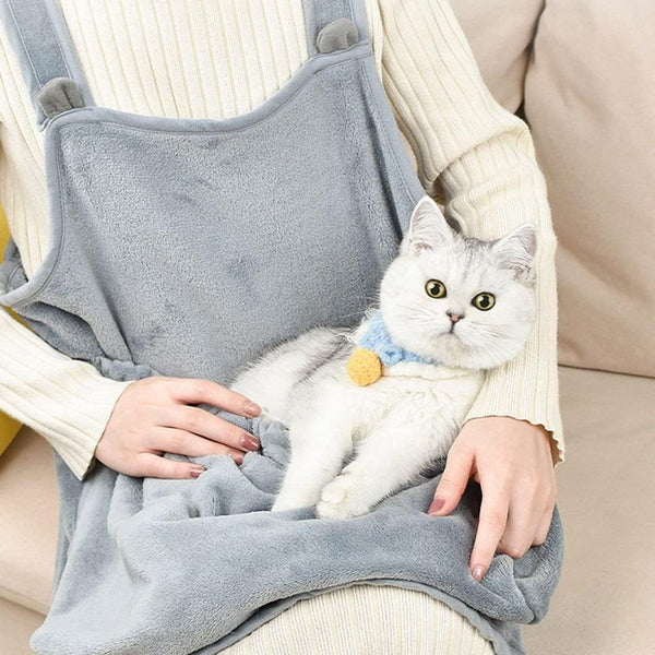Pet Carrier Apron with Sleeping Pocket, Portable Hands-Free Shoulder Front Cat Sling Carrier Bag for Small Dog