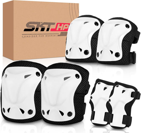 SKT HP Protective Gear for Adults, Knee Pads, Elbow Pads, Wrist Guards for Inline Skating and Biking