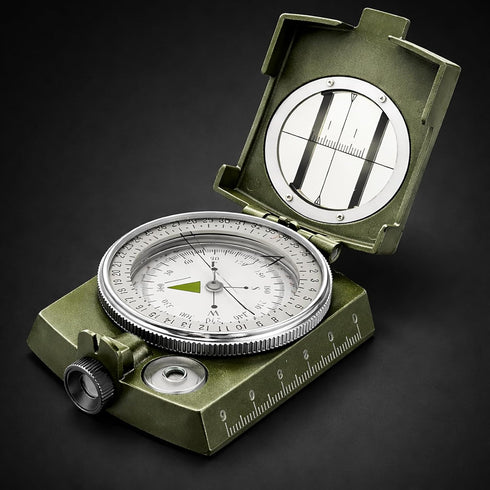 YKFLEXT Military Lensatic Compass, Hiking Compass for Survival Water-Resistant Outdoor Hiking Survival Direction Finder