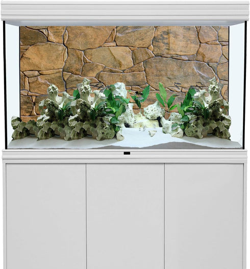 AWERT Stone Aquarium Background 72x18 inches, Rocky Fish Tank Background, Vinyl Terrarium Background