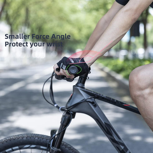 ROCKBROS Mountain Bike Grips, Double Aluminum Clamp Lock On Handlebar Grips for MTB BMX, Black Grey Red Green