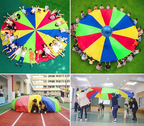Youngchy 8ft 10ft 12ft (8 8 Parachute with Handles Play Parachute Games for Outdoor Team Games,waterproof reinforced