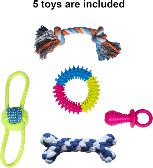 Puppy Play Mat with Toys for Small Breeds, Blue 23”x20” Interactive Sleeping Pad
