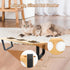 Elevated Cat Bowls, 15° Tilted Stainless Steel Cat Bowls for Indoor Cats, Anti Vomit Bamboo Stand with 3 Feeder Bowls