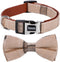 Soft & Comfy Bowtie Dog Collar, Detachable Adjustable for Small Medium Large Pets, S, Brown