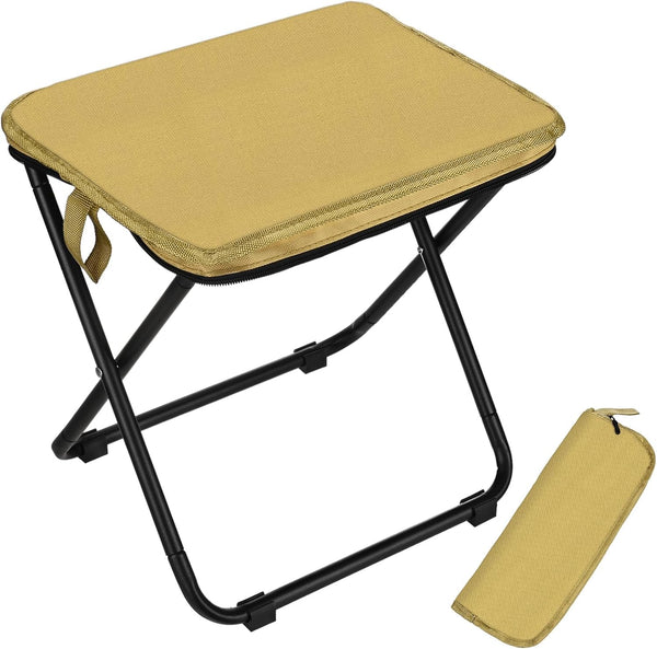 TIXIPEM Small Foldable Backpack Stool, 12-Inch Mini Portable Camping Stool Folding Chair Collapsible