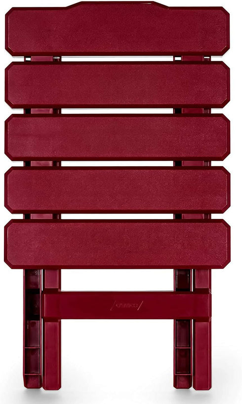 51684 Camco Red Regular Adirondack Portable Outdoor Folding Side Table, Perfect for The Beach, Camping, Picnics