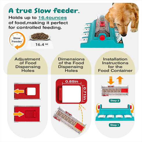 2 KADTC Dog Puzzle Toy, XL Size, Levels of Challenge, Paw-Activated Rolling Treat Dispenser, Slow Feeder & Mental