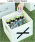 Foldable Emergency Toilet & Storage Box for Road Trips (Off-White)