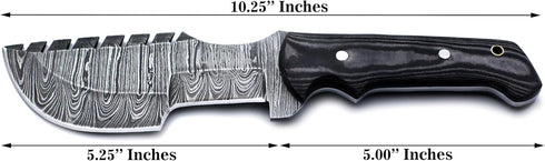 Wolklinge Handmade Damascus Steel Fixed Blade Tracker Knife for Hunting, Survival & Camping