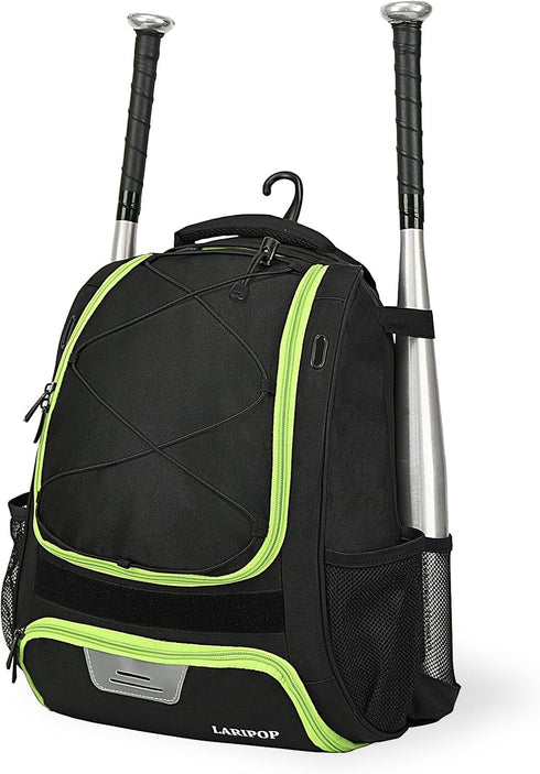 Youth Baseball Bag - Bat Backpack for Softball & T-ball Gear with Separate Shoe Compartment