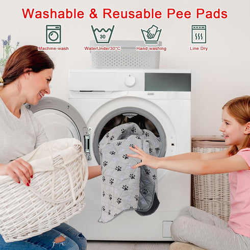 2 Pack 72"x 72" JERIA Waterproof Non Slip Wee padReusable Washable Pee Pads for DogsAbsorbent and Leakproof Training