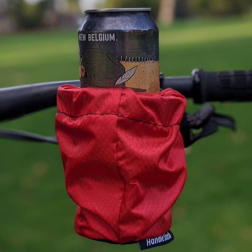 Shock-Absorbing Bike Cup Holder (Red Hot Diamond) | Fits All Handlebars | Adjustable to Any Size Drink | Made