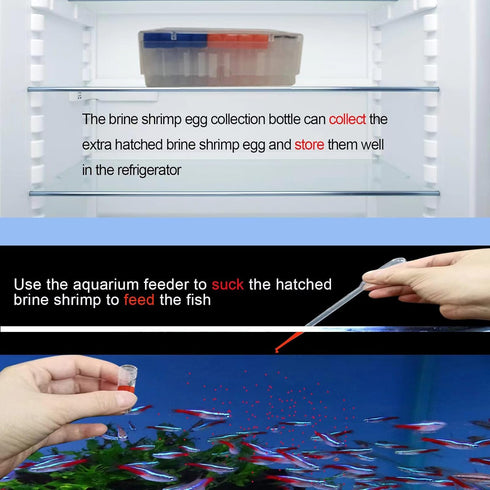 Saricho 50 3 2 Brine Shrimp Egg Dispense Storage Kit with Egg Collection Bottles, Holder, Aquarium Feeders, Automatic