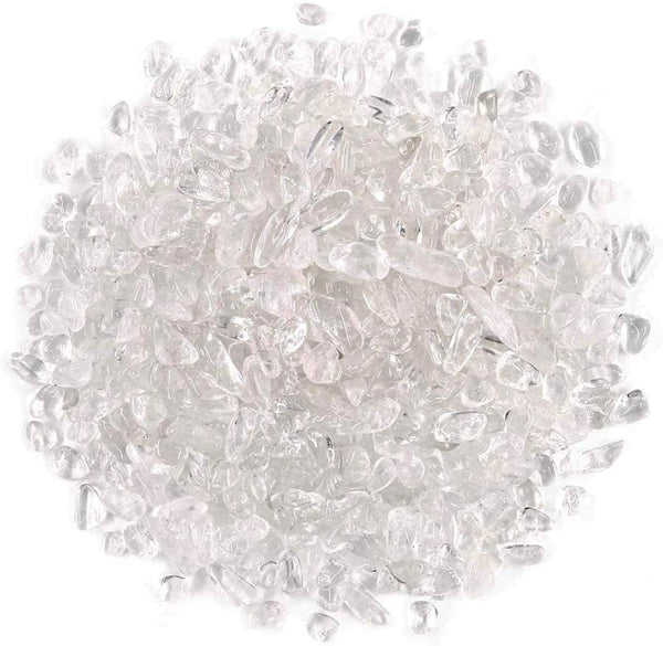 WAYBER 1 Lb/460g Natural White Clear Quartz Crystal Stones, Irregular Aquarium Pebble Decorative Rocks