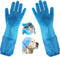 Dog Washing Gloves, Silicone Heat Resistant Pet Grooming Gloves with Soft Brushes for Bathing and Massaging (Blue)