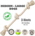 Barida Natural White Cotton Tough Rope Dog Toy, Non-Toxic Interactive Chew Toy for Medium Large Dogs