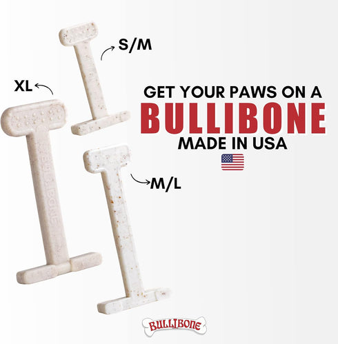 Bullibone Nylon Dog Chew Toy - Improves Dental Hygiene, Easy Grip, Flavor Permeated (Bacon, XL - Single)