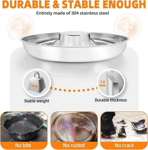 Stainless Steel Puppy Bowls 2 Pack, Pet Slow Feeder Bowls, Water Bowl, Feeding Weaning for Small Medium Large Dogs, Cat, Pets (2 Pack, Large:1.3” x 13.6”)