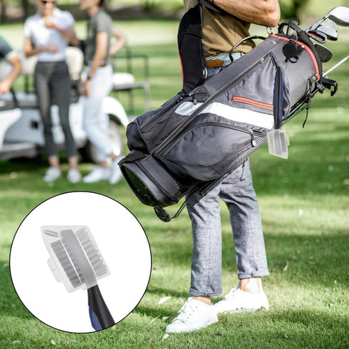 Golf Club Brush and Groove Cleaner - Retractable Zip-Line Cleaning Tool with Non-Slip Handle Grip