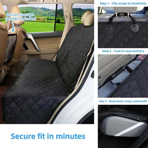 Bark Lover Deluxe More Durable Waterproof Backseat Protector, High Heat Resistant and Nonslip Back Seat Cover for Dogs