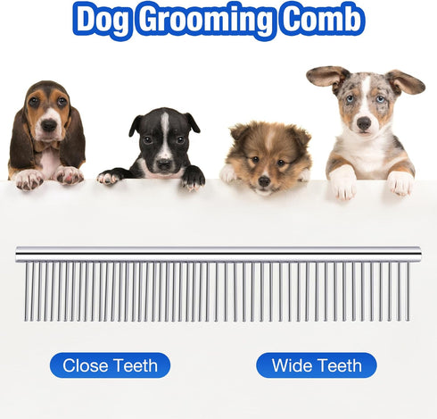 Dog Grooming Scissors with Safety Round Tips - 5 in 1 Grooming Scissors Kit, 4CR Stainless Steel Shears