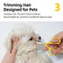 2-Piece Set Pet Face Grooming Kit, Curved Tear Stain Comb with Fine Teeth, Round-Tip Safety Scissors, Cat Ear Design