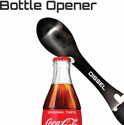 Ultimate 5-in-1 Camping Spork Set, Metal Utensils with Spoon, Fork, Hobo Knife, Bottle Opener, Can Opener (2 Pack)