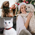 WHIPPY Christmas Dog Collar with Santa & Christmas Tree Pattern - Adjustable Collar for Small, Medium & Large Dogs