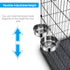 Dog Food Water Bowl with Clamp Holder, Stainless Steel Non-Spill Hanging Bowls for Small Medium Large Dogs (Silver, M)