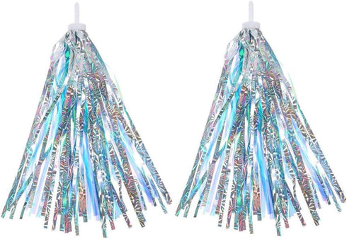 Kids Scooter Streamers, Colourful Pom-pom Pair for Bicycle Grips, Sparkle Tassel Ribbon Accessories