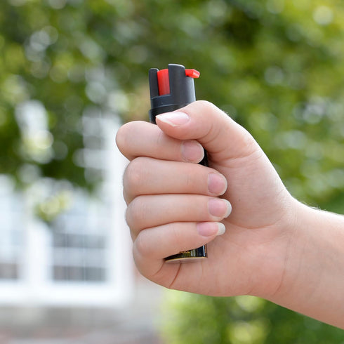 SABRE Advanced Pepper Spray, 3-in-1 Formula with Maximum Strength Pepper Spray, CS Military Tear Gas, UV Marking Dye