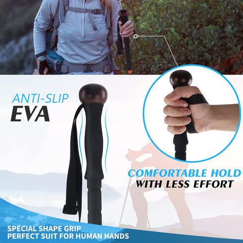 G2 GO2GETHRE Multipurpose Telescopic Trekking Poles, Strong Aircraft Alloy Walking Sticks for Hiking, 1pc