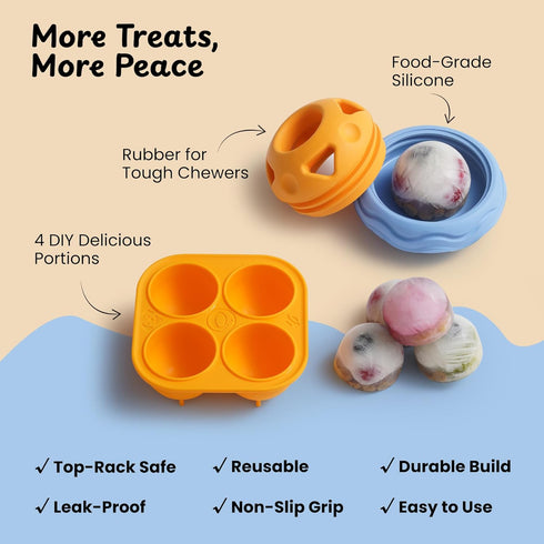 Set, Frozen Nocciola Enrichment Dog Licking Toy Treat Molds & Interactive Feeder for Aggressive Chewers, Freezable