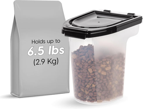 6.5 lbs, IRIS USA WeatherPro Airtight Pet Food Storage Container, Up to Treat Box for Dog Cat and Bird Food, Keep
