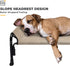 Veehoo Elevated Dog Bed, Outdoor Raised Cots for Large Dogs, Cooling Camping Bed with Slope Headrest, Washable, Beige