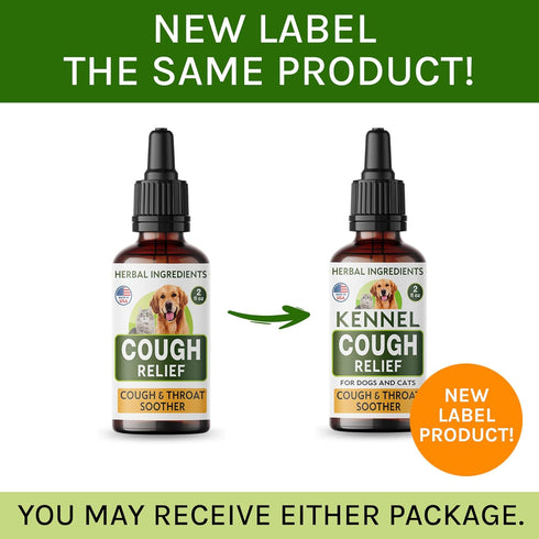 Kennel Cough Herbal Drops for Dogs & Cats, Cough Relief and Throat Soother, Made in US, 2 Fl Oz