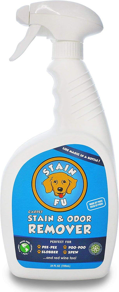 Pro Strength Carpet Odor & Stain Remover, 24 fl.oz, Works on Tough Urine, Feces, Vomit, and Red Wine