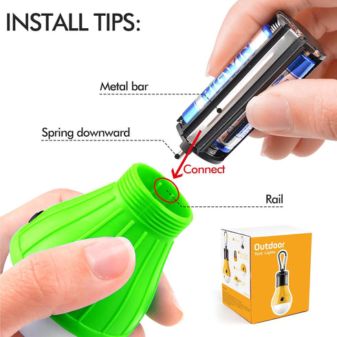 FLY2SKY 5 Packs Portable Tent Lamp, LED Camping Light Bulb with Clip Hook for Emergency, Hiking, Backpacking