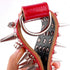 Pet Artist 2" Wide Luxury Genuine Leather Spiked Studded Dog Collars for Medium & Large Dogs, Red, XL, Neck 21-24"