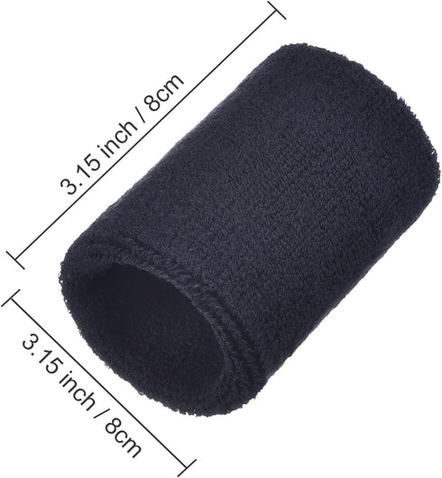 Willbond 6 Pcs Wrist Sweatbands - Absorbent Sports Wristbands for Basketball, Tennis, Football, Running