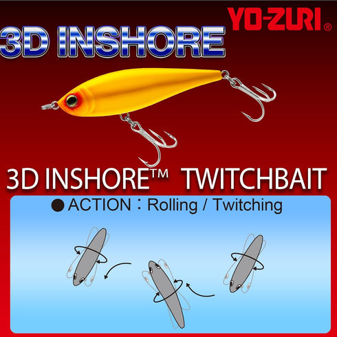 Yo-Zuri R1349-HGBL 3D Inshore Twitchbait - 130Mm 5-1/4", Gold Black