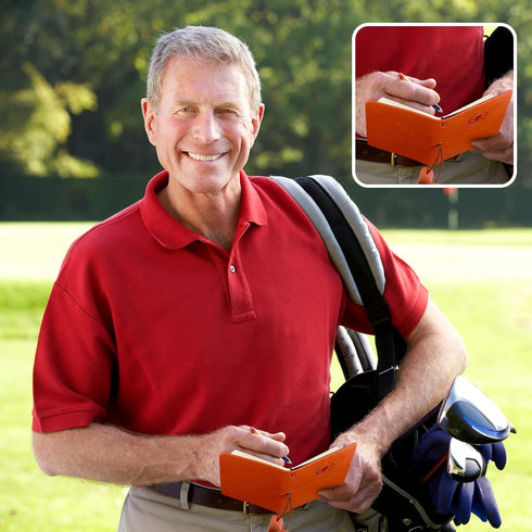 Yexiya Golf Scorecard Book with Pencil - Leather Golf Journal Pocket Log Book for Men Golfers